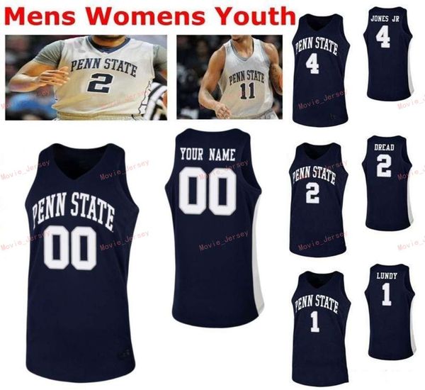 

stitched custom 0 myreon jones 1 deivis zemgulis seth lundy 10 kyle mccloskey penn state nittany lions college men women youth jersey, Black