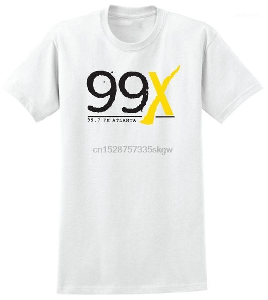 T-shirt maschile 99x Atlanta Alternative Radio Station White-100 Magliette di cotone a filo anello Modelli di base T-shirt1