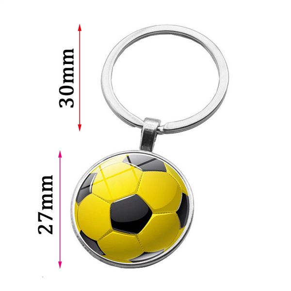 

key key rings time gem stone soccer ball chain creative manual accessories car key ring 9 colors alloy keychain, Slivery;golden