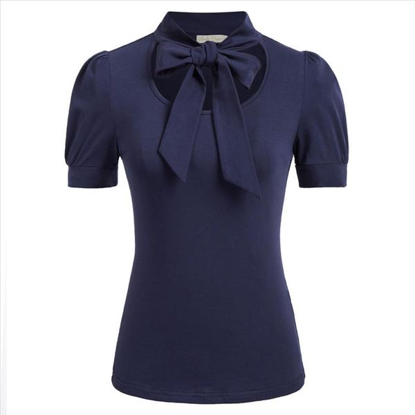 

belle poque женские рубашки хлопок топы летняя одежда сплошной цвет короткие путешевые рукава стенд воротник галстук шена дышащая мягкая лед, White