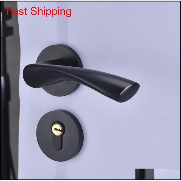 

black solid space aluminum door locks continental bedroom minimalist interior door handle lock secu qylarg sports2010