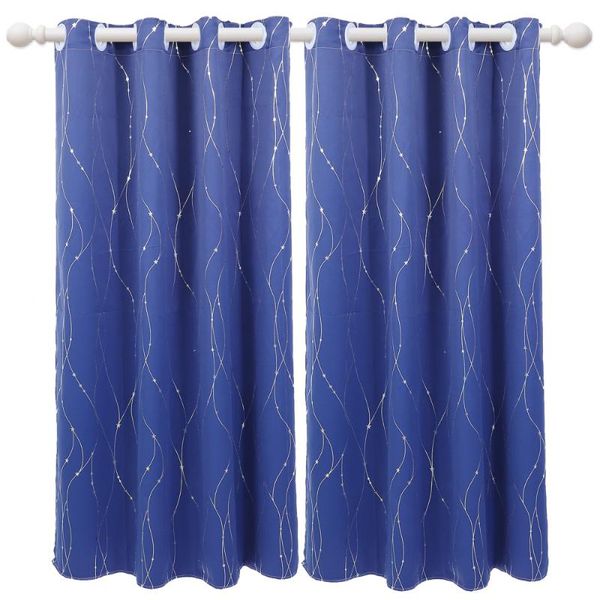 

1pc blackout darkening curtain thermal insulated wave foil silver window curtain