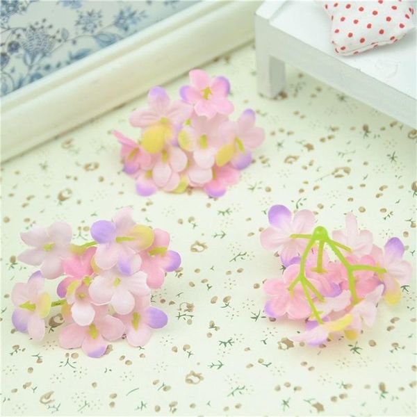 

10pcs lot 90heads mini stamen silk plum blossom artificial flower head for wedding decoration wreath scrapbooking craft flowers wmtfze