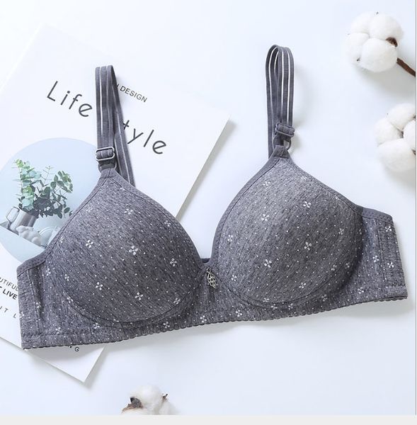 

simple classic gray khaki bras for women lace push up thin cotton soft comfort wire breathable bralette bh vs c09, Red;black