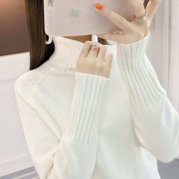 

womens sweaters 2021 winter clothes women turtleneck sweater women pullover jumper knitted sweater women sweaters winter pullove, White;black