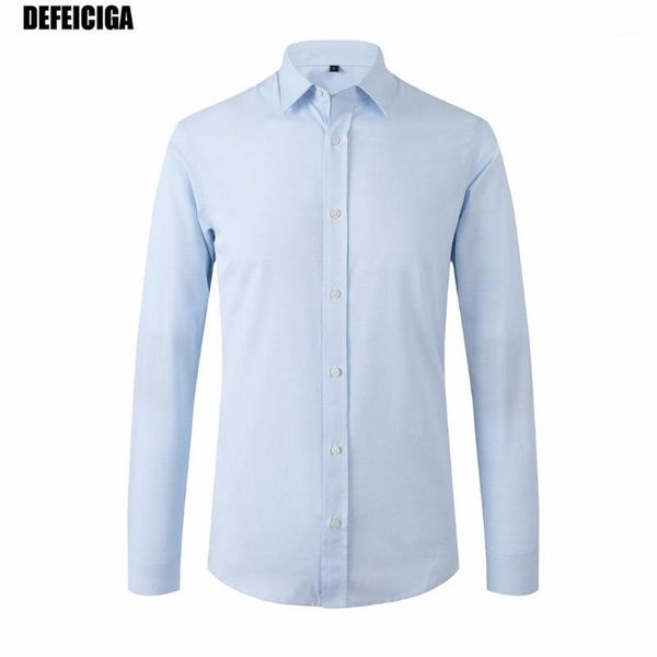 

2019 defeiciga men shirt twill solid formal business blue solid shirt brand man dress 0301, White;black