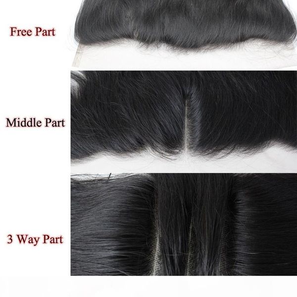 

7a peruvian virgin human lace frontal closure hair brazilian straight hair frontals 13*4 1b part 8"-20" soft hair, Black
