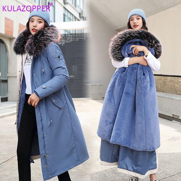 

2019 new oversized coats thick winter jacket women hooded fur collar down cotton coat long jacket female parkas mujer maxi coats1, Black