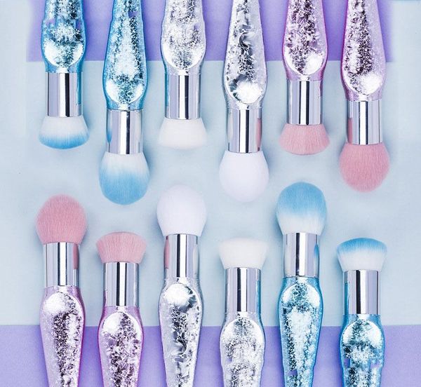 

single bottle ground silver large flat brush makeup brush powder blush multi-functional makeup tool 202021 sale