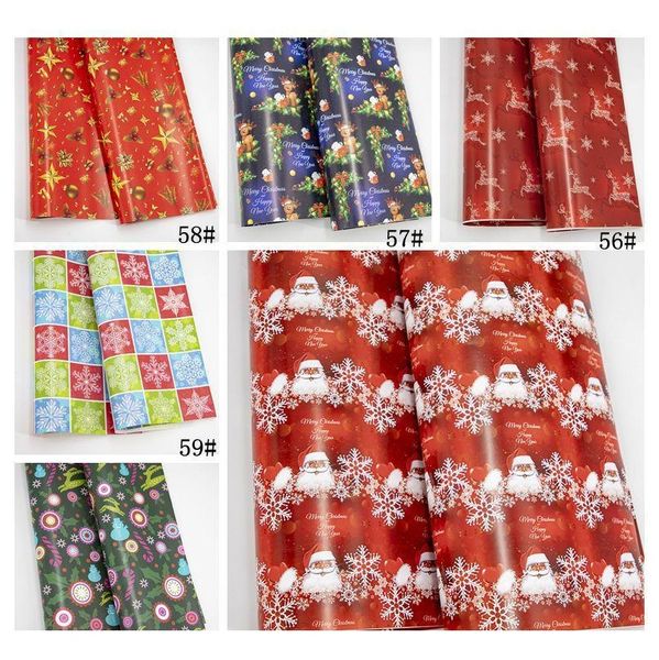 

christmas wrapping paper christmas decoration gift box diy package paper cartoon santa claus snowman deer present jllcfh yummy_shop