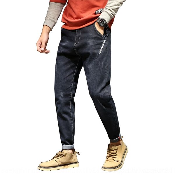 

ftj1 one039;snew elastic cultivate leisure morality men039;s wholesaletrousers thin foot jeans, Blue