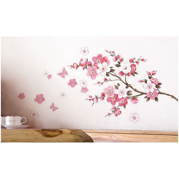 

wholesale beautiful sakura wall stickers living bedroom decorations 739. diy flowers pvc home decals mural arts poster d4 wmtrce