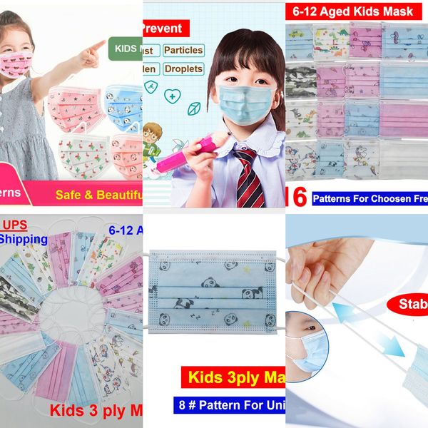 

ply dhl 16 patterns kids 3 3ply colorful protective child children face mask with valvecno45p