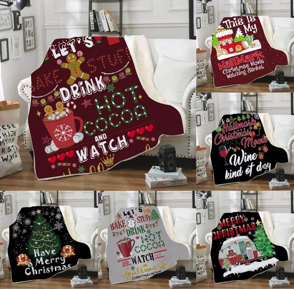 

blankets square pom christmas blanket merry fleece throw winter sofa bedding