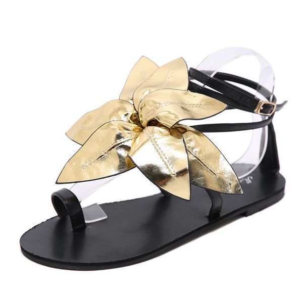 

2021 new spell big color flower word outer toe wear sandals l9xb, Black