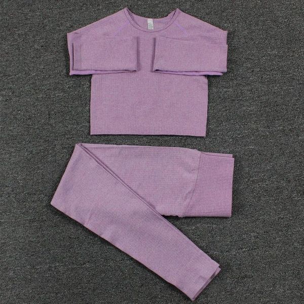 

yoga outfits knitted seamless women set 2pcs sportswear fitness sport suits workout gym running clothing crop high waist leggings, White;red