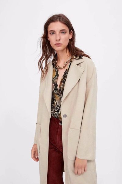 

women's jackets women z0919u11 autumn products in europe and the united states long twill big coat pocket # 9033, Black;brown