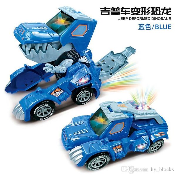 

creative deformation dinosaur car electric universal dinosaur jeep with music lights children boy car toys birthday gift