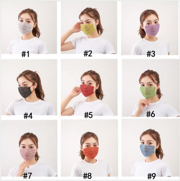 

2021 fashion designer face women halloween sequins sunscreen mask with diamond masks trendy rhinestone facemask dhl 1a2smo