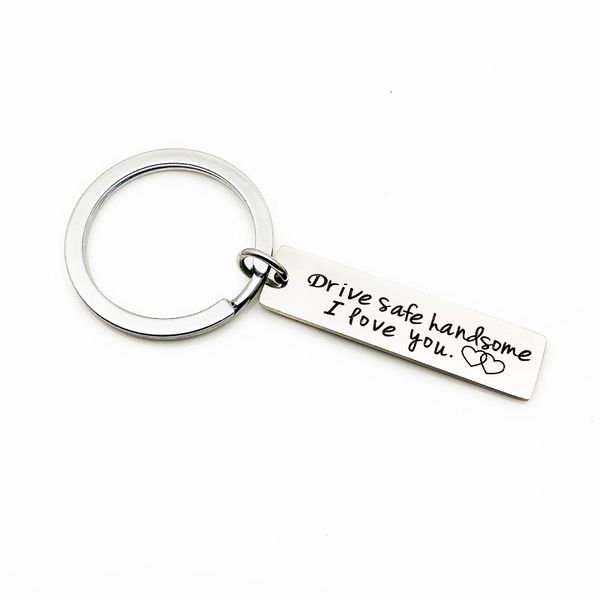 

motorcycle drive safe hand i love you car wing metal fashion family key ring popular keychain gift, Silver