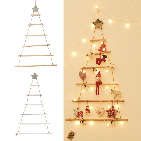

diy wooden christmas tree nordic style artificial fake kids gifts christmas tree ornaments wall hanging decor for 2020 new year1