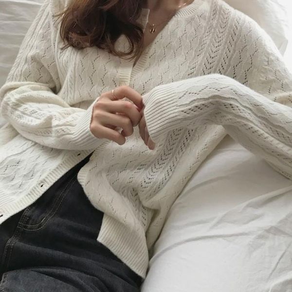 

new winter sweater women cardigan girls vintage long sleeve autumn female elegant knitted outerwear warm sweater oversize, White
