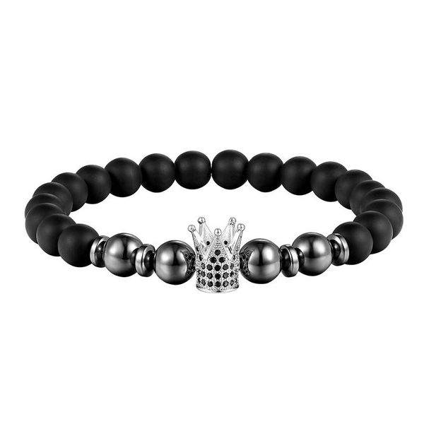 

livvy 2018 micro paving black cz zircon gold crown charm hand chain punk 8mm sandstone bracelet men jewellery bracelet as307 sqcioh