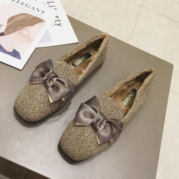 

2020 fashion winter shoes women flats warm fur shoes elegant ladies loafers slip-on casual woman footwear a2898, Black