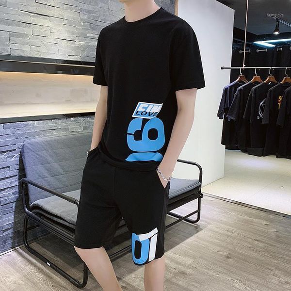 

summer fashion clothing shorts mens printed polyester streetwear letter two pieces tracksuit sets beach casual suits sportswears1, Gray