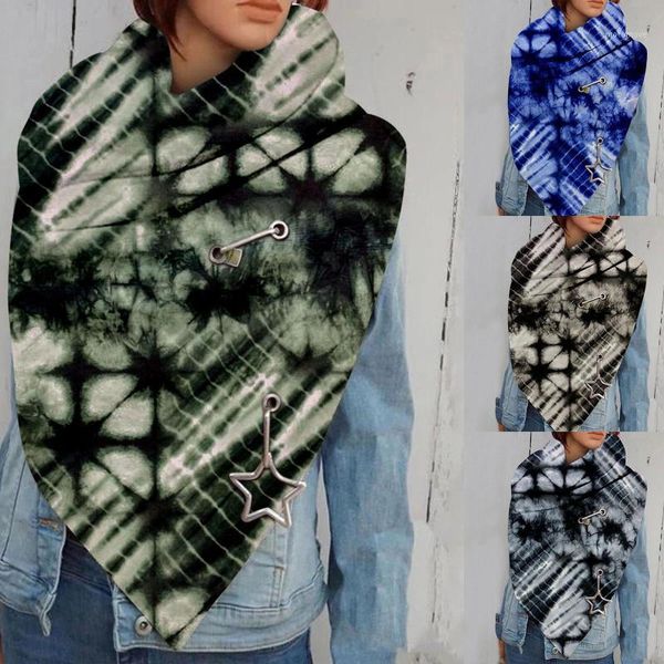 

scarves 2021 scarf women fashion soild star printing button soft wrap casual warm shawls multi-purpose shawl scarf1, Blue;gray