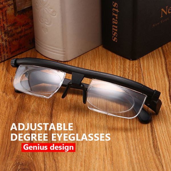 

double vision adjustable degree reading glasses universal focal length correction myopia presbyopia eyeglasses -6d to +3d