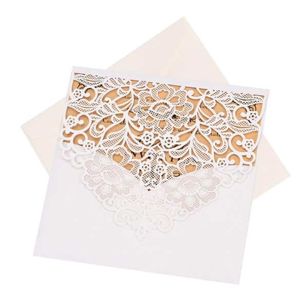 

greeting cards 10 sets invitations romantic invitation envelopes for business wedding birthday party (d130) (white invitation+card+envelo
