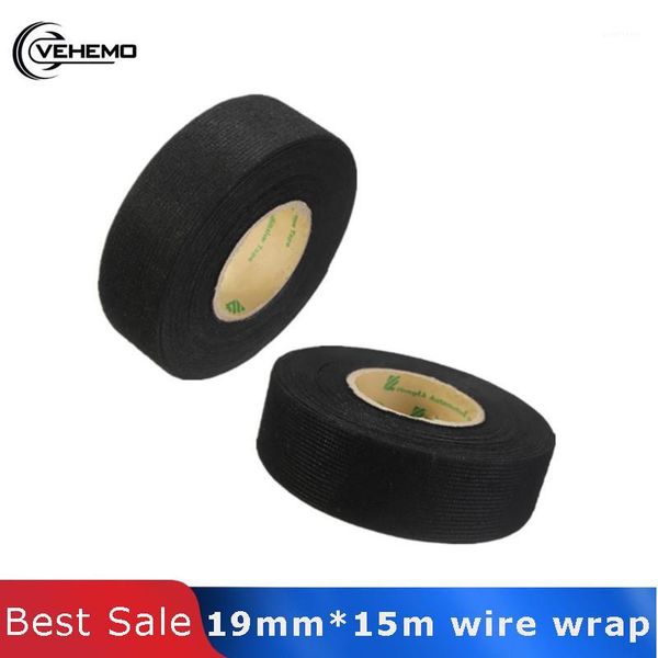 

15m car styling car vehicle wiring harness wire sound insulation fleece tape black adhesive drl controller tape cable looms1