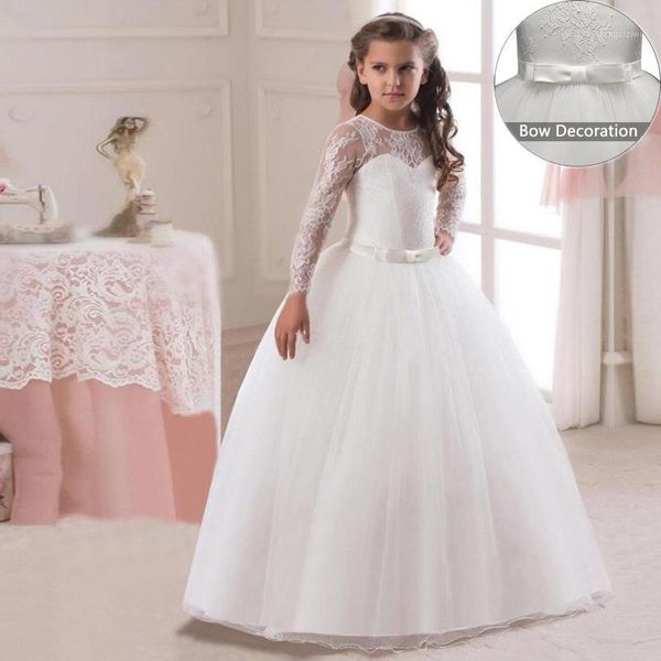 

girl's dresses lace kids for girls bridesmaid wedding party 6-14 years teen first communion princess dress children girl clothes1, Red;yellow