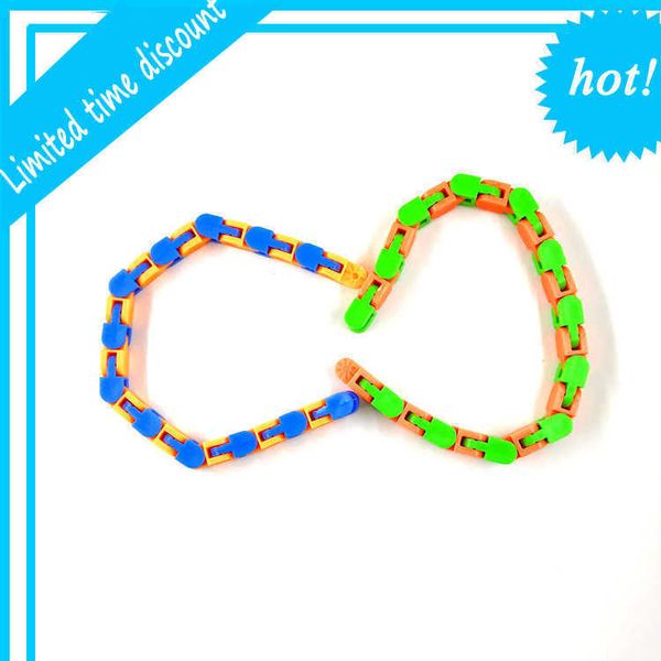 

2022 toyshop 1pc wacky tracks snap and click fidget toys kids autism snake puzzles classic sensory toy