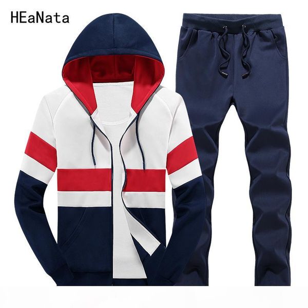

cousssit мужская толстовка одежда sportswear лоскутное пота homme случайные мужчины сцепления устанавливает две части спортивная куртка и шт, Gray