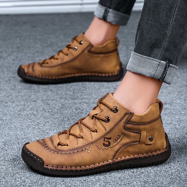 

new men's casual shoes breathable leather shoes men's classic men handmade men footwear big size mocassin 38-48 201125, Black