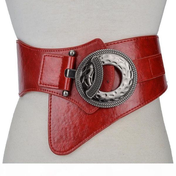 

spring winter new style fashion elastic wide leather waist belt for women female belt waistband ladies elastic european american wide girdle, Black;brown