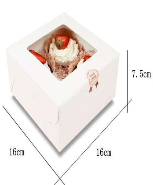 

wholesale and retail paper 4 cupcake box with pvc window white tow muffin box with window bbywho