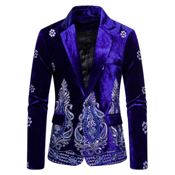

men's suits & blazers clothing business suit velvet embroider coat men cloth for marriage blazer set asia small size, White;black