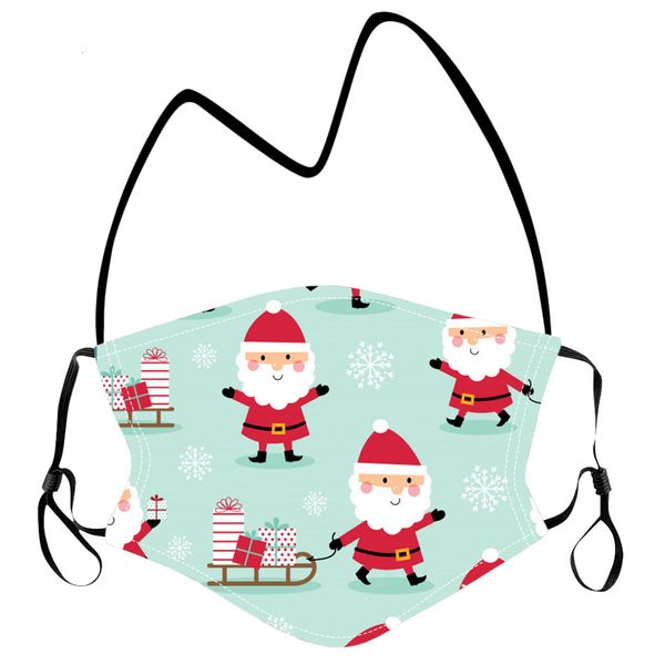 

face cartoon hanging christmas neck santa kids clause elk snowman dust washable mouth masks with lanyard xmas mask prote