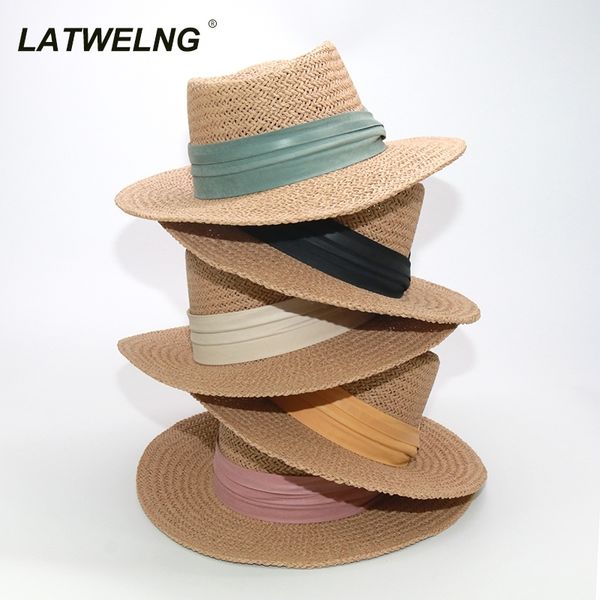 Оптовая продажа 10 цветов женские французские соломенные шляпы модные ins sunshade вогнутые волшебные шляпы женщины ручной работы пляжные шапки dropshipping y200602