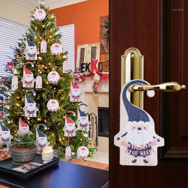 

christmas decorations wooden door hanger xmas tree pendants pendant holiday home hanging drop ornaments1