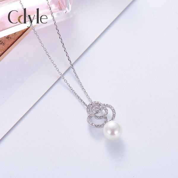 

chain rose pearl pendant clavicle simple temperament