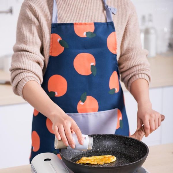 

aprons 1pcs kitchen apron creative orange pattern restaurant cooking women accessories1