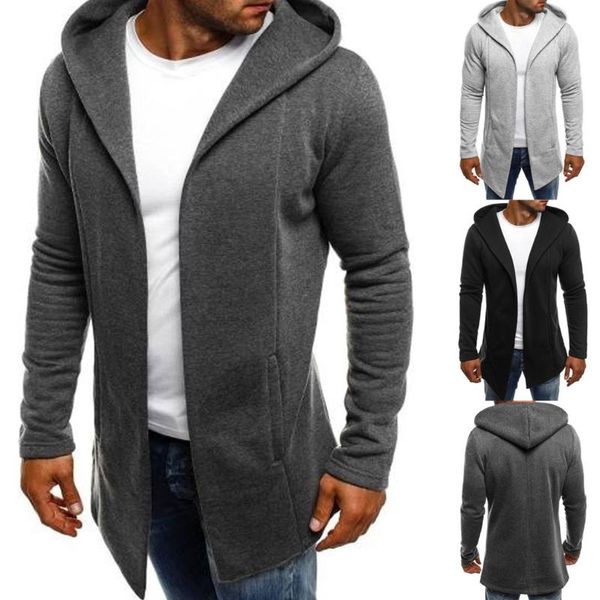 

men's jackets men splicing hooded jacket 2021 autumn winter solid trench coat cardigan male long sleeve outwear high quality, Black;brown