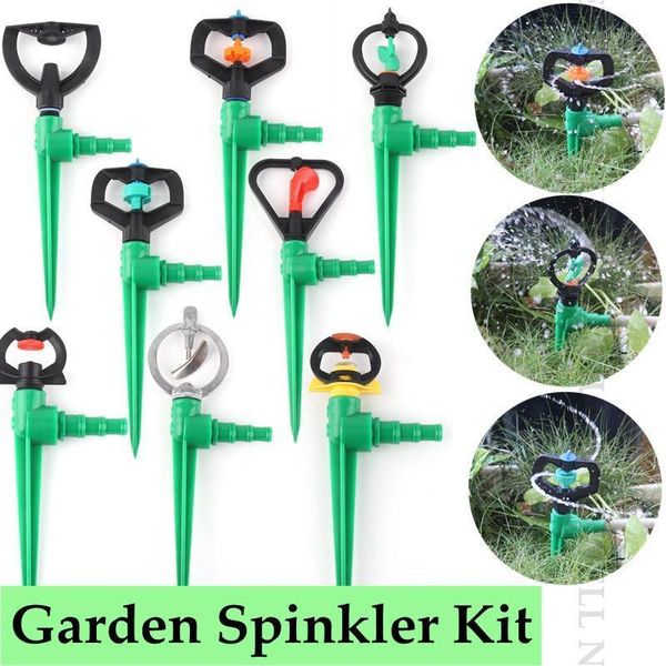 

greenhouse spray kit 1/2"&3/4" male thread rotary nozzle garden sprinkler kits with ground rod spike irrigation water sprinklers1