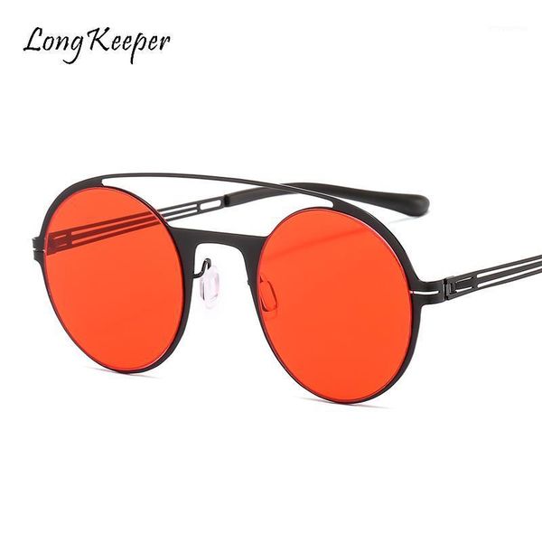 

2020 new arrival fashion steampunk sunglasses men vintage round frame sunglasses punk women pink blue red party sun glasses1, White;black