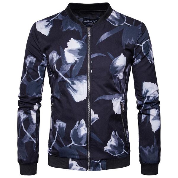 

international ouji 2021 spring and autumn new boutique men collar collar jacket casual men's jacket, Black;brown