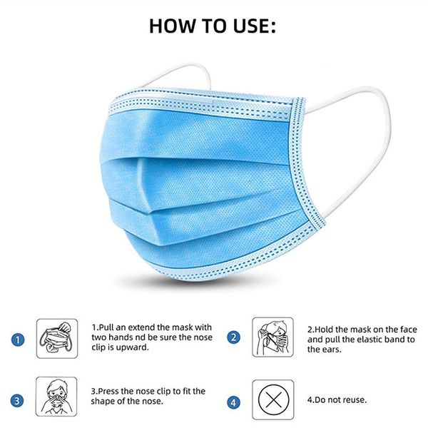 

dhl disposable face masks for personal health in store 3 layer ear-loop waterproof protective mask soft breathable outdoor